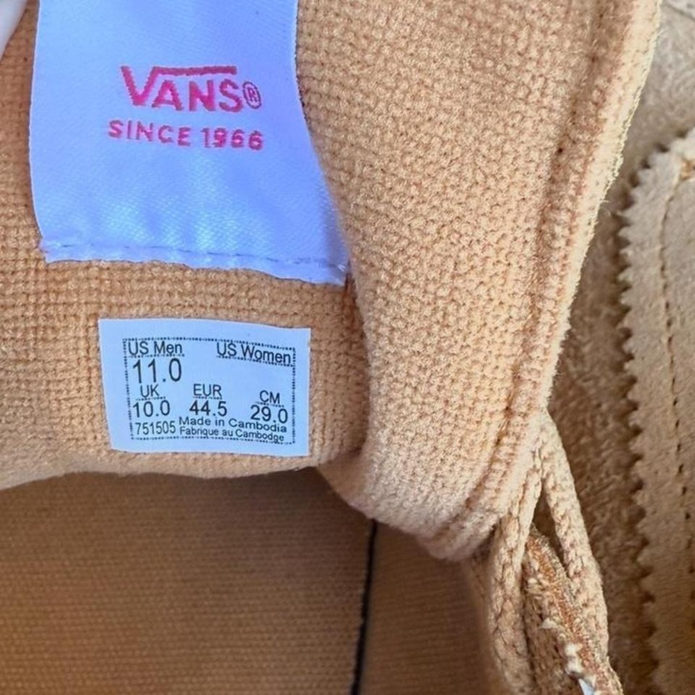Vans Sport Low Tan Pink Hairy Suede Gum Sole Mens 11 Sneakers VN0A4BU6B0E - Picture 6 of 6